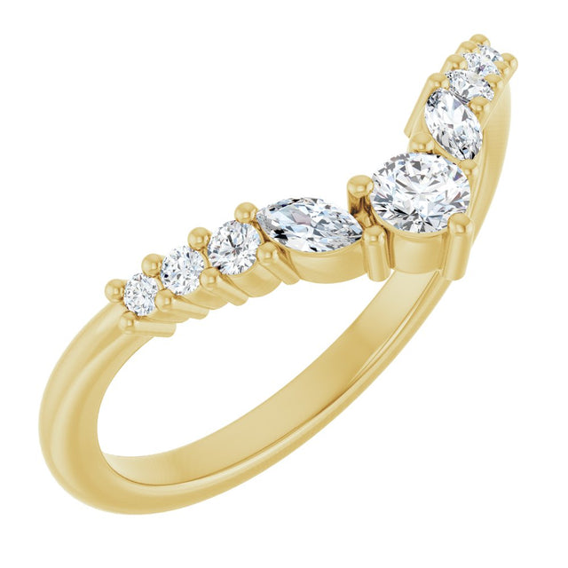 14K Yellow Gold 1/4 CTW Lab-Grown Diamond Contour Band