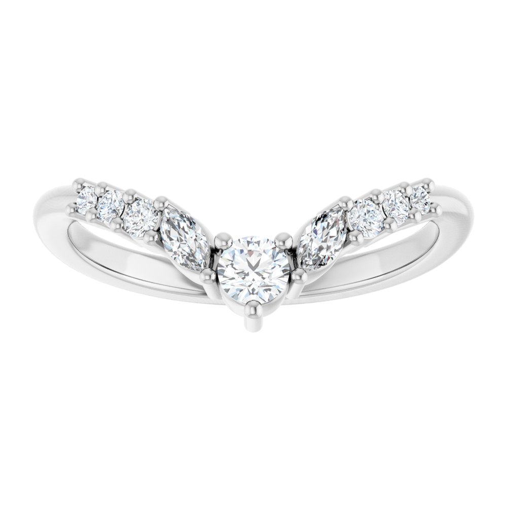 14K White Gold 1/4 CTW Lab-Grown Diamond Contour Band