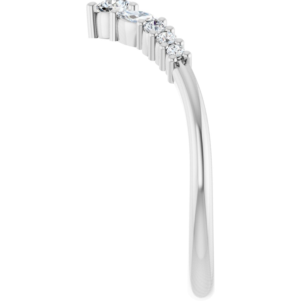 14K White Gold 1/4 CTW Lab-Grown Diamond Contour Band