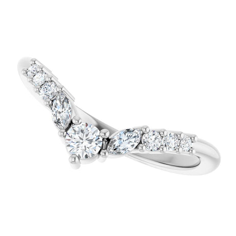 14K White Gold 1/4 CTW Lab-Grown Diamond Contour Band