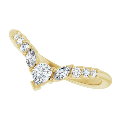 14K Yellow Gold 1/3 CTW Lab-Grown Diamond Contour Band