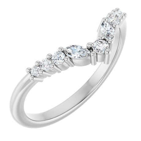 14K White Gold 1/5 CTW Lab-Grown Diamond Contour Band