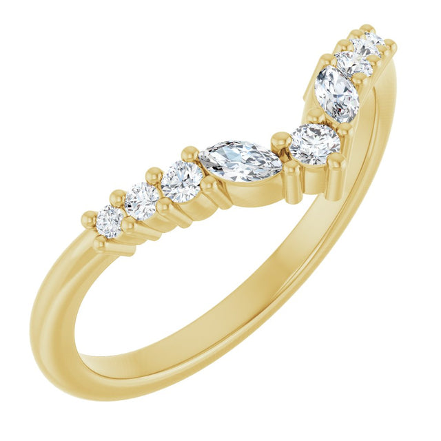 14K Yellow Gold 1/5 CTW Lab-Grown Diamond Contour Band