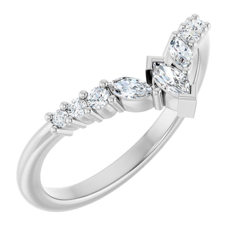 14K White Gold 1/4 CTW Lab-Grown Diamond Contour Band