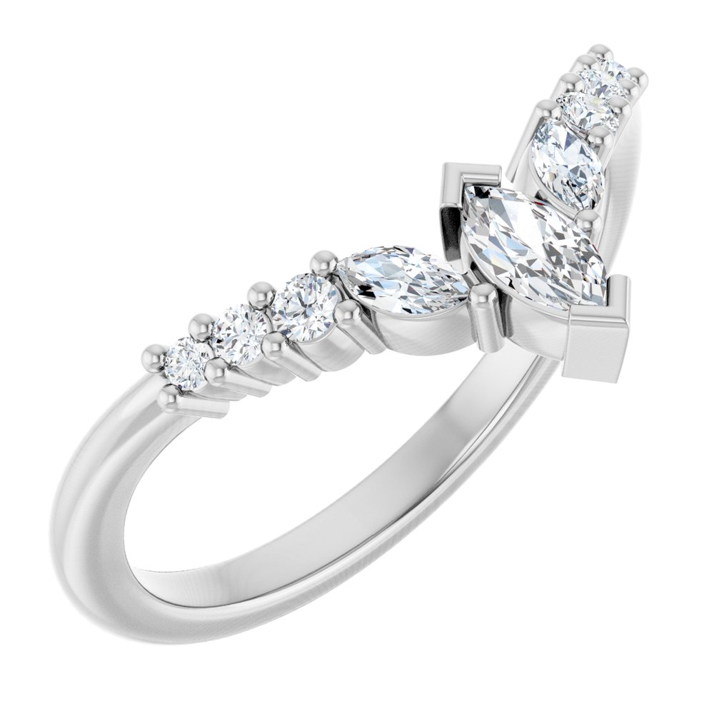 Platinum 1/3 CTW Lab-Grown Diamond Contour Band