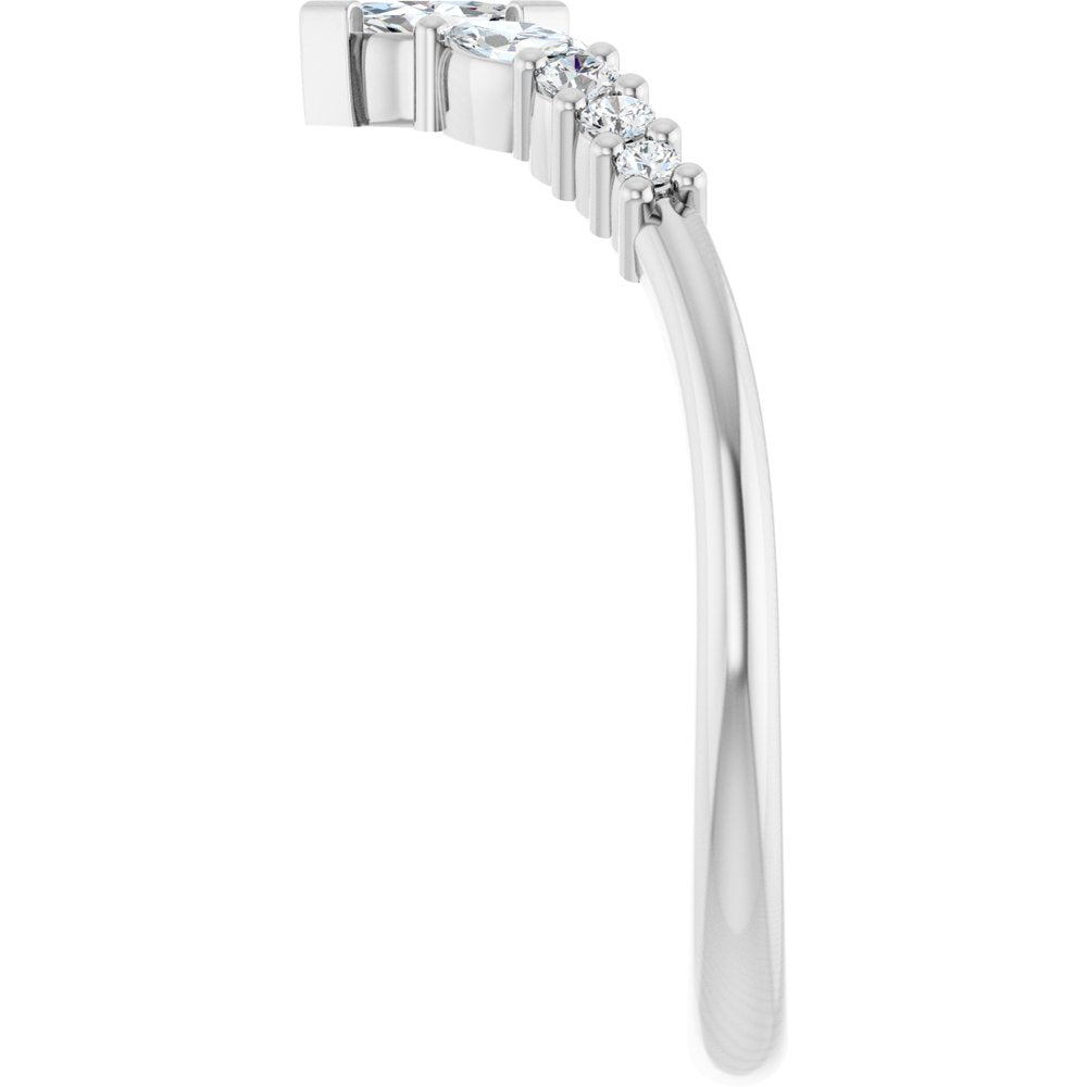 14K White Gold 1/4 CTW Lab-Grown Diamond Contour Band