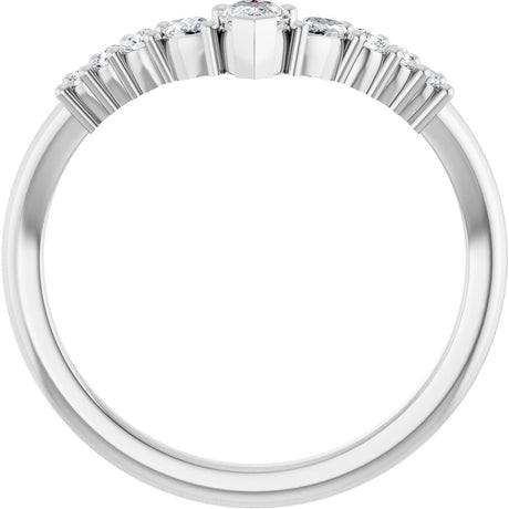 14K White Gold 1/3 CTW Lab-Grown Diamond Contour Band