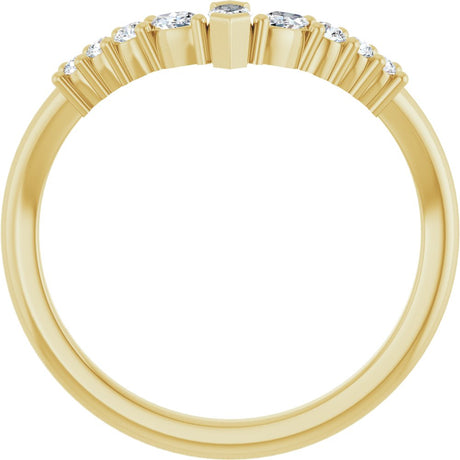 14K Yellow Gold 1/4 CTW Lab-Grown Diamond Contour Band