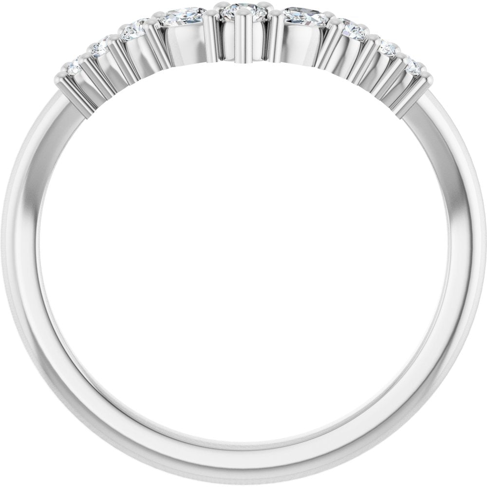 14K White Gold 1/5 CTW Lab-Grown Diamond Contour Band