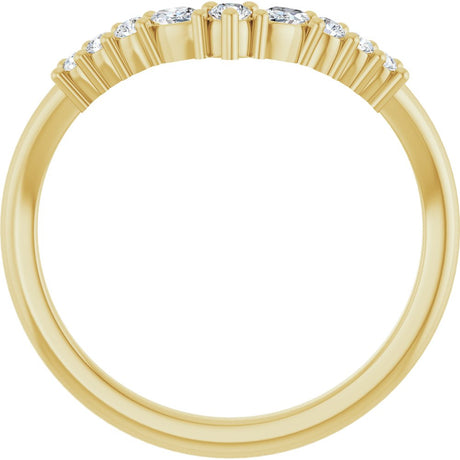 14K Yellow Gold 1/5 CTW Lab-Grown Diamond Contour Band