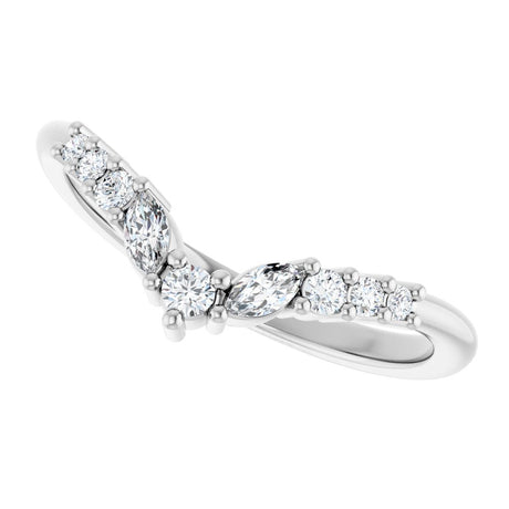14K White Gold 1/5 CTW Lab-Grown Diamond Contour Band