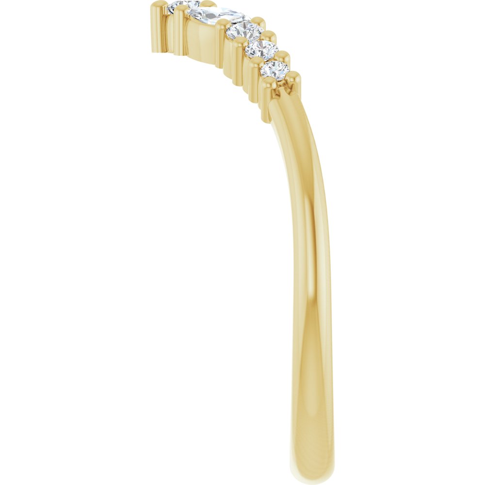 14K Yellow Gold 1/5 CTW Lab-Grown Diamond Contour Band