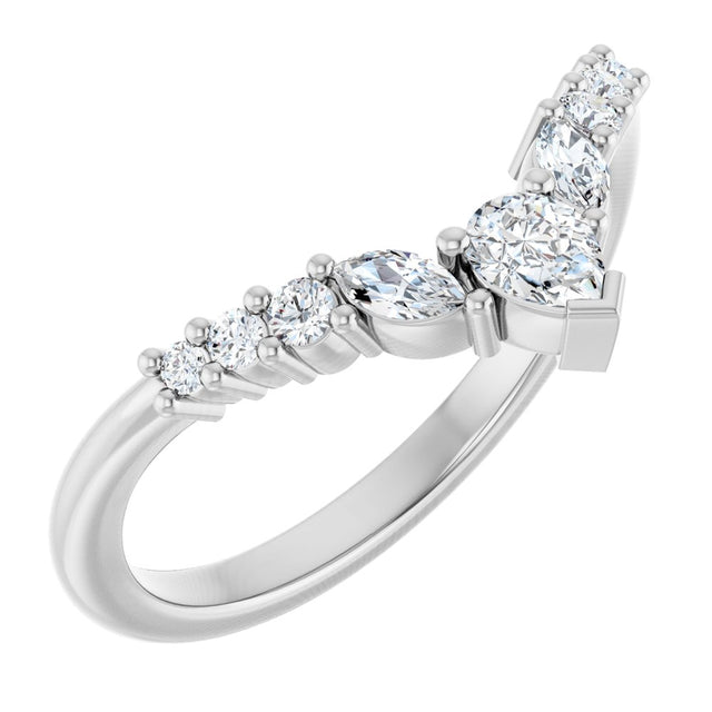 14K White Gold 1/3 CTW Lab-Grown Diamond Contour Band