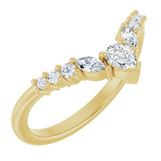 14K Yellow Gold 1/3 CTW Lab-Grown Diamond Contour Band