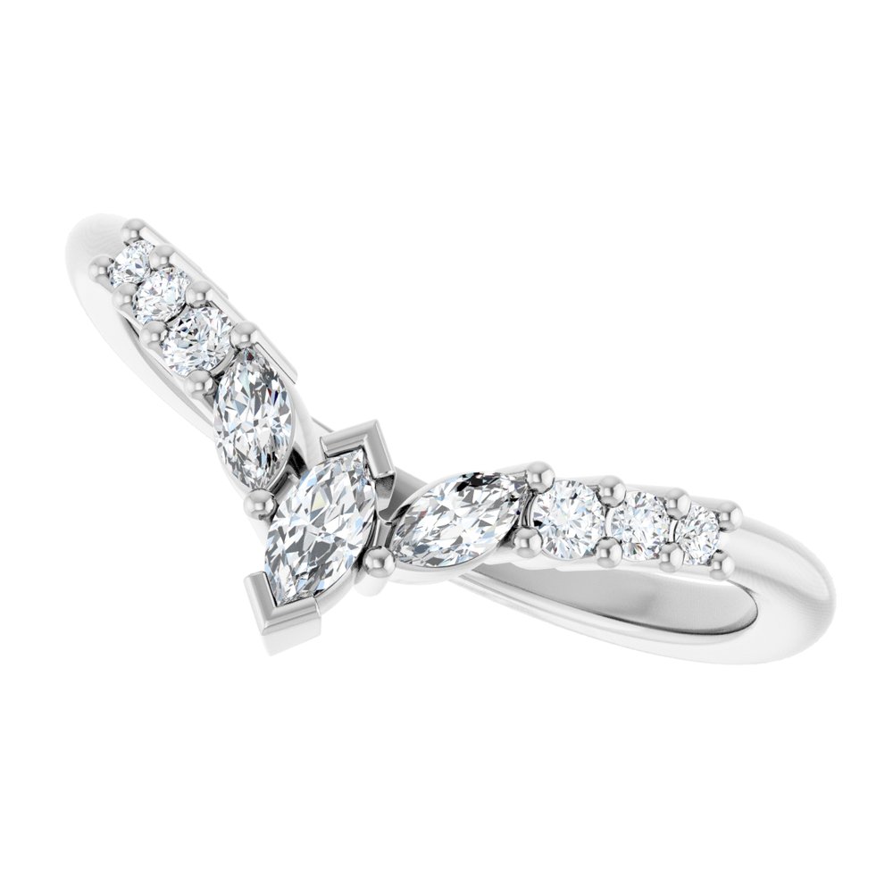 14K White Gold 1/4 CTW Lab-Grown Diamond Contour Band
