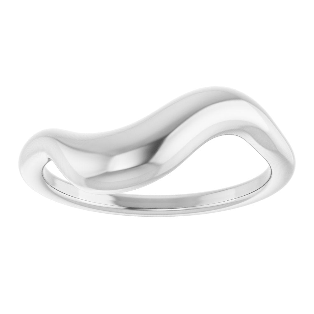 14K White Gold Puffed Freeform Ring