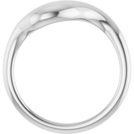 14K White Gold Puffed Freeform Ring