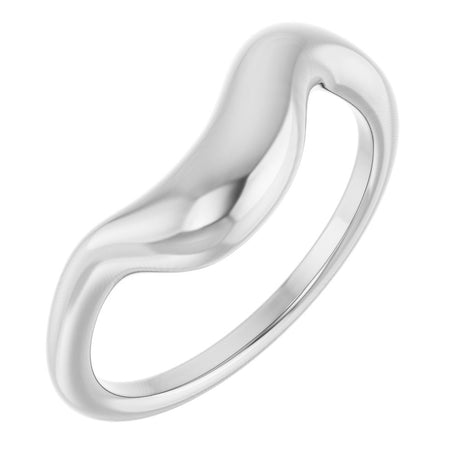 14K White Gold Puffed Freeform Ring