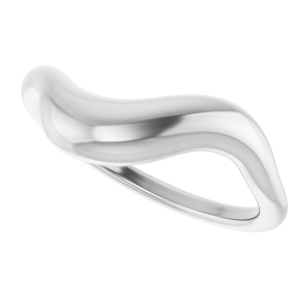 14K White Gold Puffed Freeform Ring