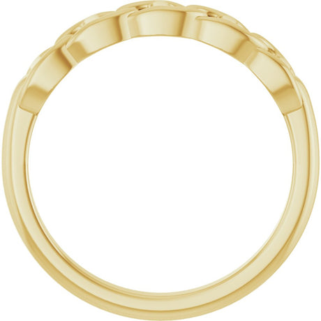 14K Yellow Gold Anchor Chain Link Ring