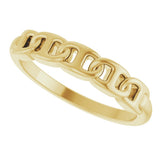 14K Yellow Gold Anchor Chain Link Ring