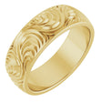 14K Yellow Gold 7 mm Scroll Comfort-Fit Band Size 10