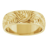 14K Yellow Gold 7 mm Scroll Comfort-Fit Band Size 10