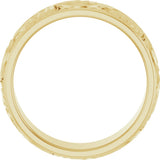 14K Yellow Gold 7 mm Scroll Comfort-Fit Band Size 10