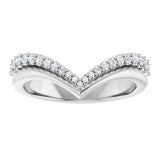 Platinum 1/4 CTW Natural Diamond Contour Band