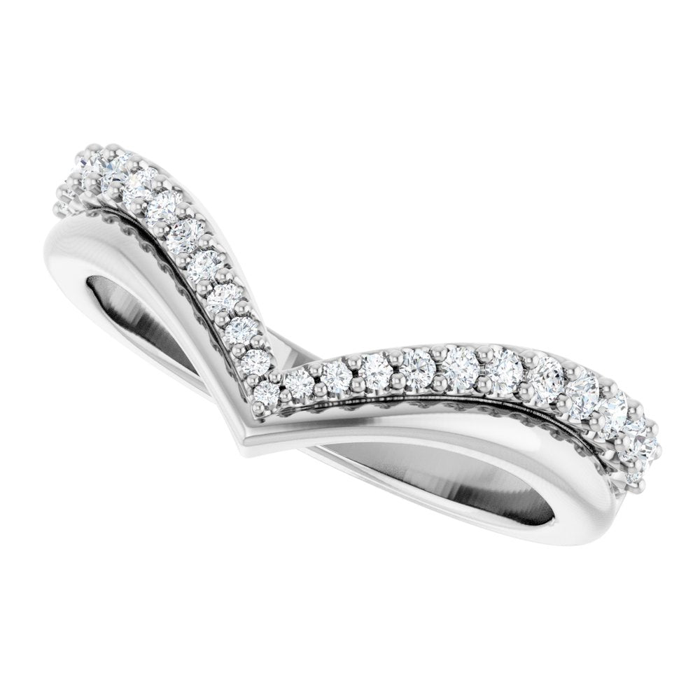 Platinum 1/4 CTW Natural Diamond Contour Band