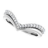 Platinum 1/4 CTW Natural Diamond Contour Band