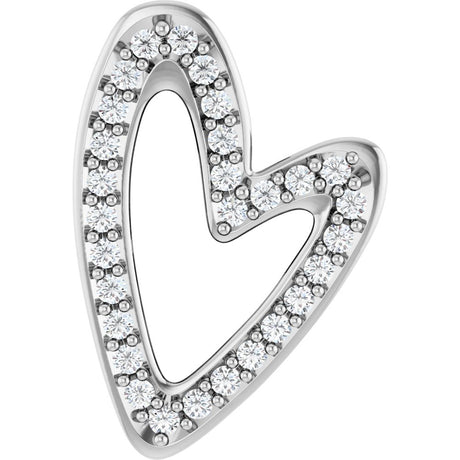 14K White Gold 1/8 CTW Natural Diamond Heart Slide Pendant