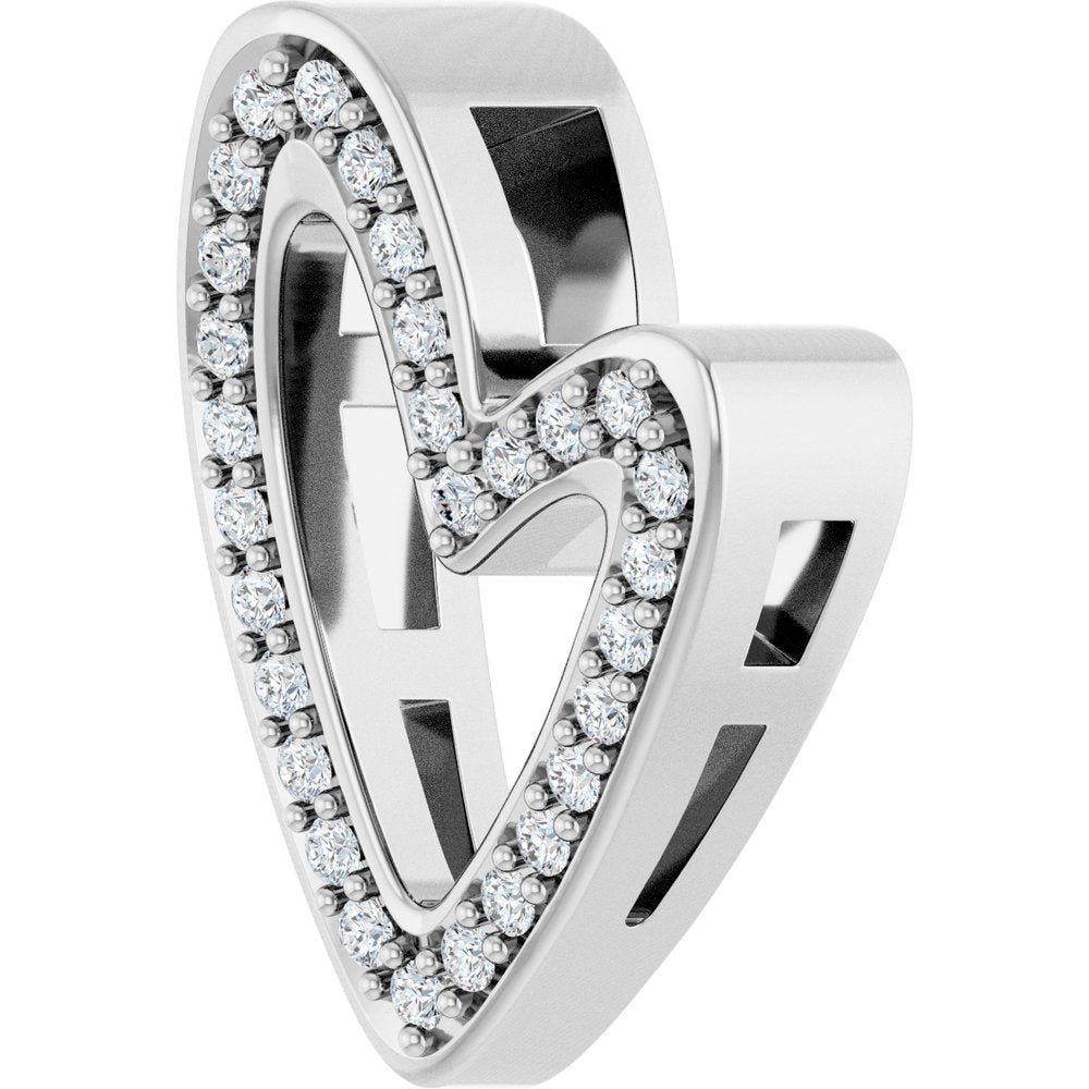 14K White Gold 1/8 CTW Natural Diamond Heart Slide Pendant
