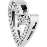 14K White Gold 1/8 CTW Natural Diamond Heart Slide Pendant