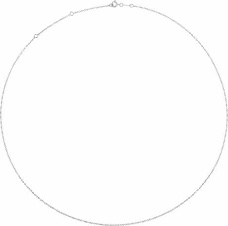 14K White Gold 1 mm Adjustable Cable 16-18" Chain
