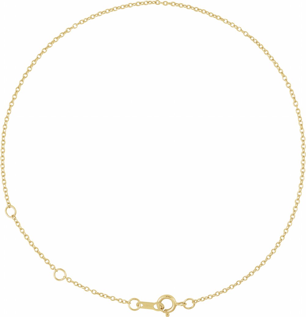 10K Yellow Gold 1 mm Adjustable Cable 6 1/2-7 1/2" Chain
