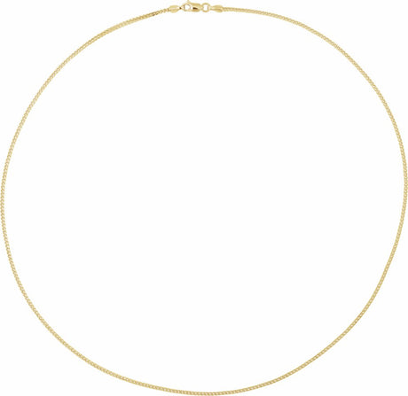 14K Yellow Gold 1.5 mm Hollow Franco 18" Chain