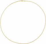14K Yellow Gold 1.5 mm Hollow Franco 18" Chain