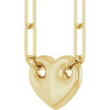 14K Yellow Gold Heart 18" Necklace