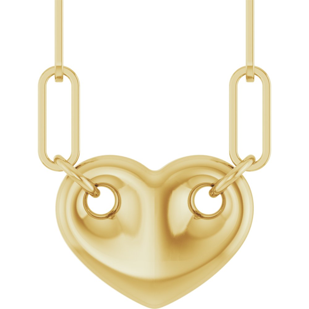 14K Yellow Gold Heart 18" Necklace
