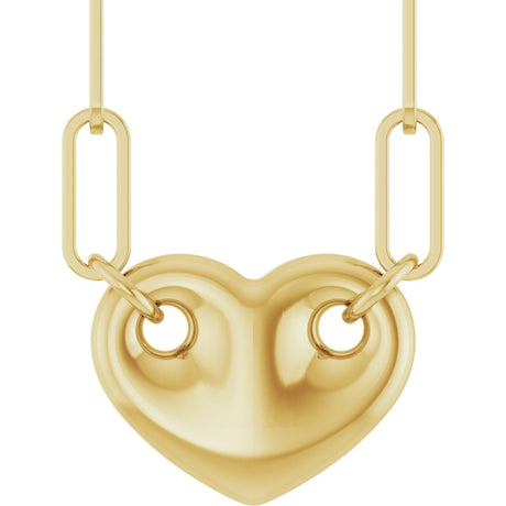 14K Yellow Gold Heart 18" Necklace