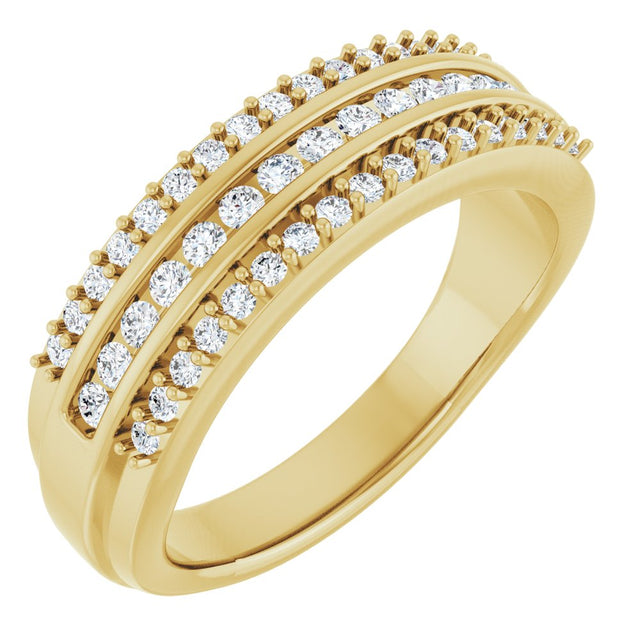 14K Yellow Gold 1/2 CTW Natural Diamond Anniversary Band