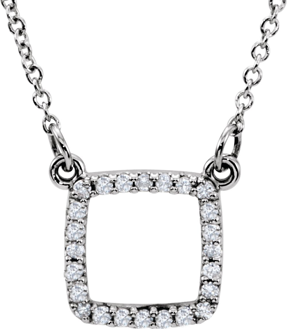 14K White 1/10 CTW Natural Diamond 16" Necklace