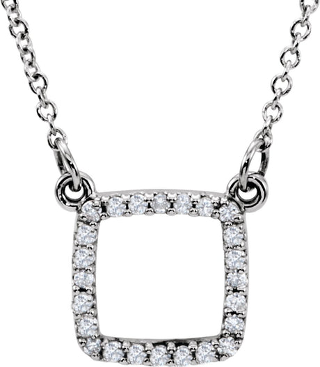 14K White Gold 1/10 CTW Natural Diamond 16" Necklace