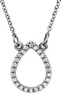 14K White Gold 1/10 CTW Natural Diamond Teardrop 16" Necklace