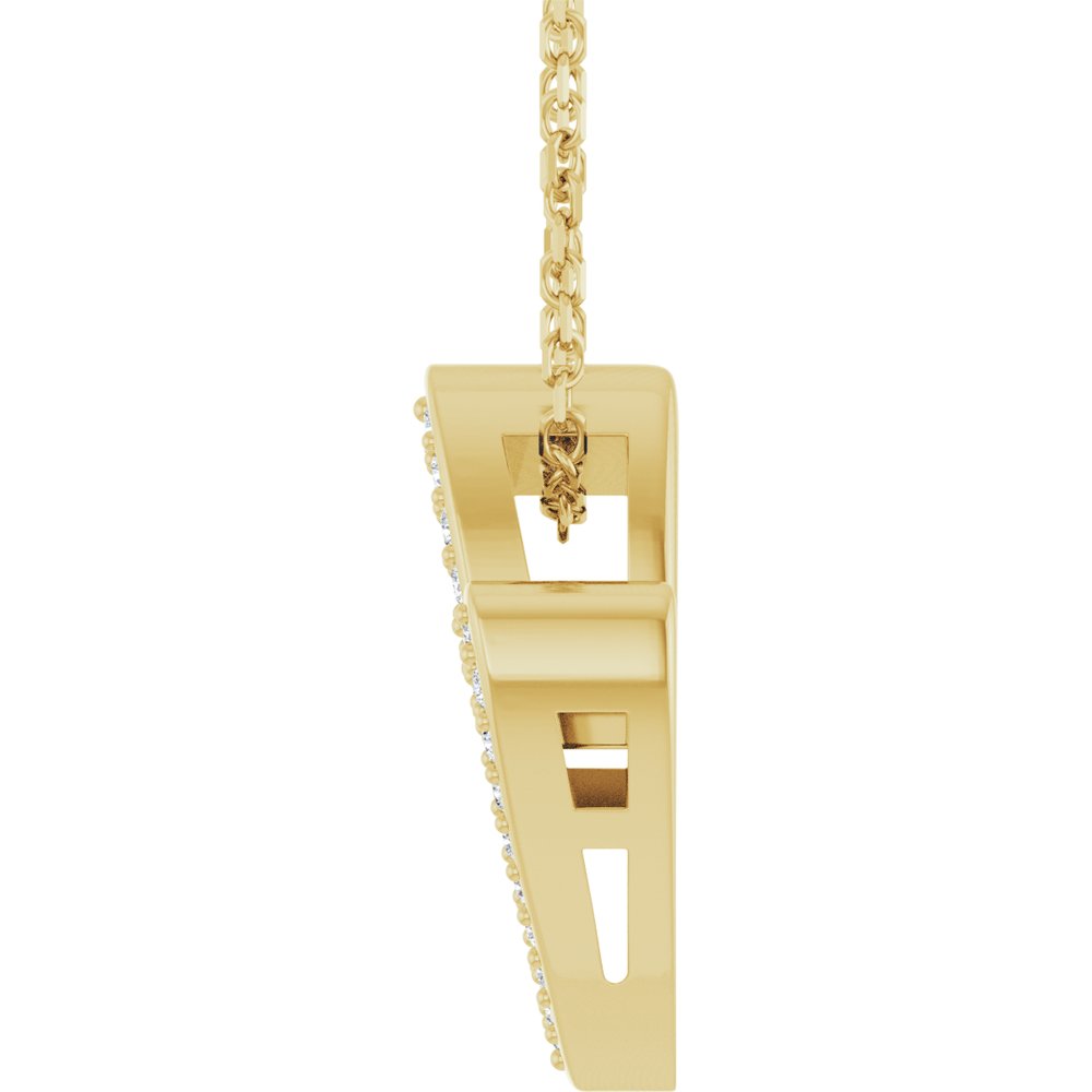 14K Yellow Gold 1/8 CTW Natural Diamond Heart 18" Necklace