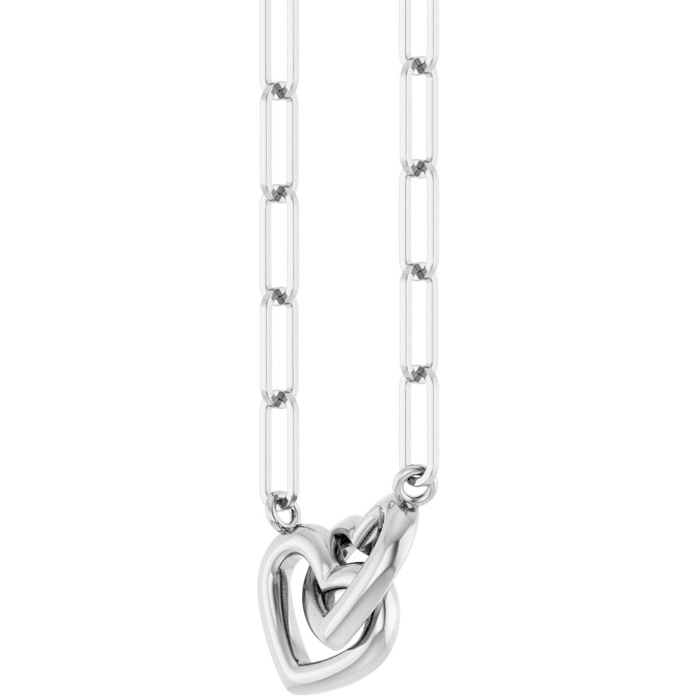 Sterling Silver Interlocking Heart 18" Necklace