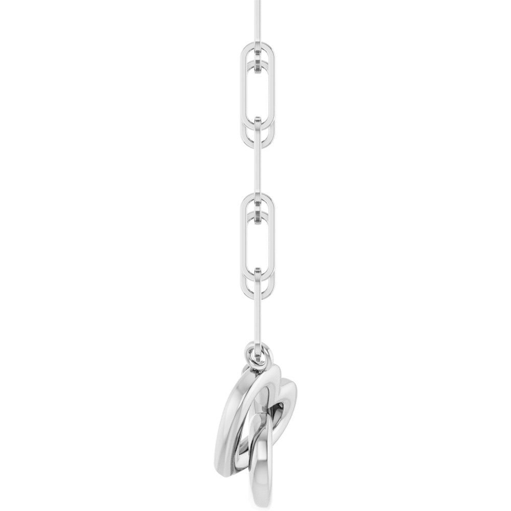 Sterling Silver Interlocking Heart 18" Necklace