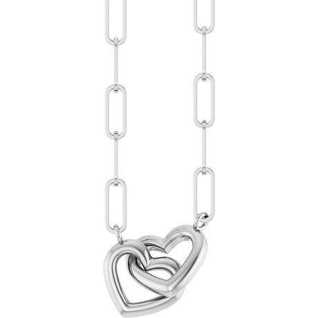 Sterling Silver Interlocking Heart 18" Necklace