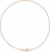 10K Rose Gold 1 mm Adjustable Cable 6 1/2-7 1/2" Chain